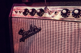 Close up of Fender amp